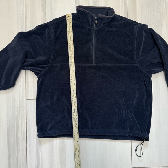 Woolrich Fleece Pullover 1/4 Zip Cinch Bottom Men’s XL Dark Blue - Picture 4 of 5